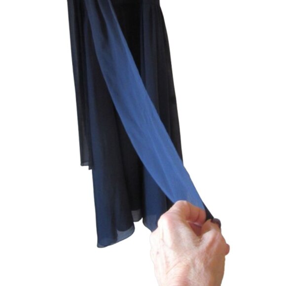 NWT, White By Vera Wang Navy Blue Strapless Chiffon Overlay SZ 0 - Picture 4 of 10